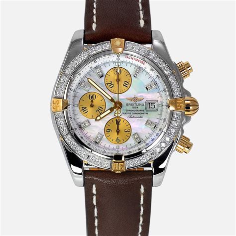 breitling chronomat red face|Breitling Chronomat diamond bezel.